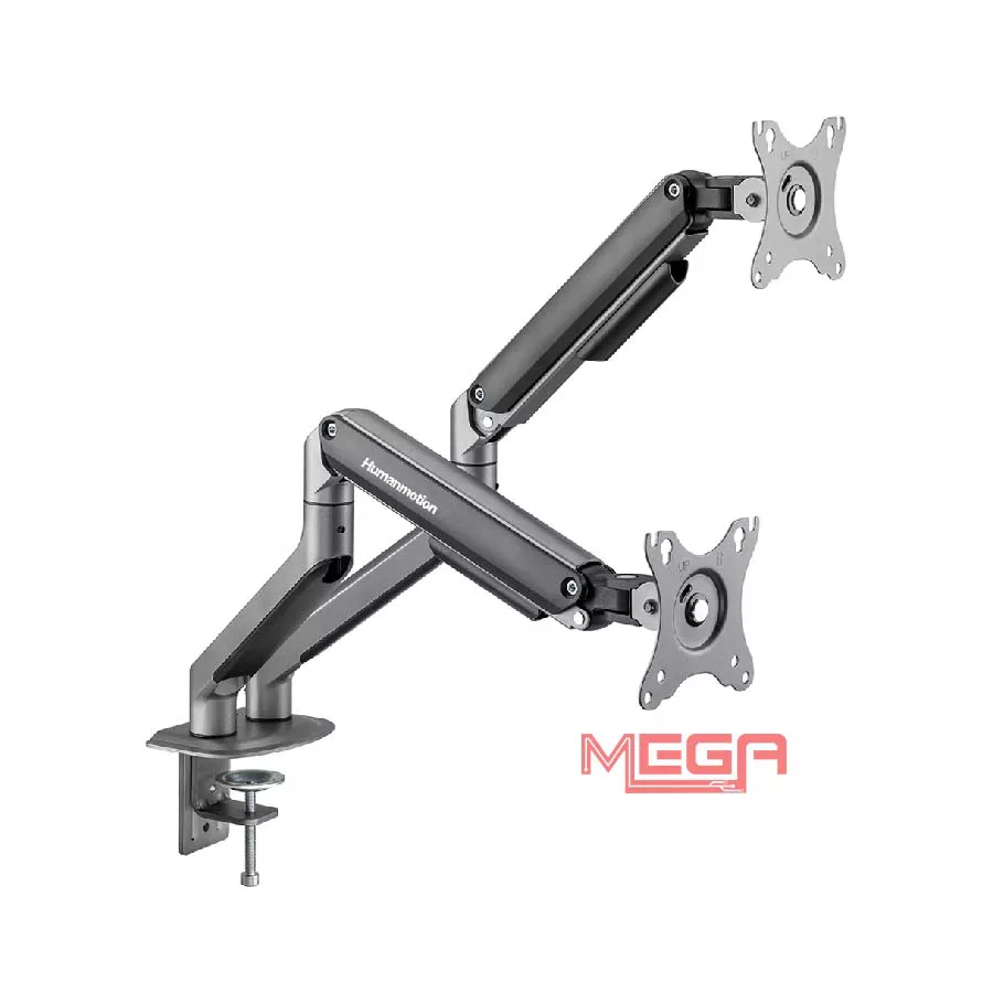 Giá treo màn hình Human Motion T6 Pro Dual Xám-Đen