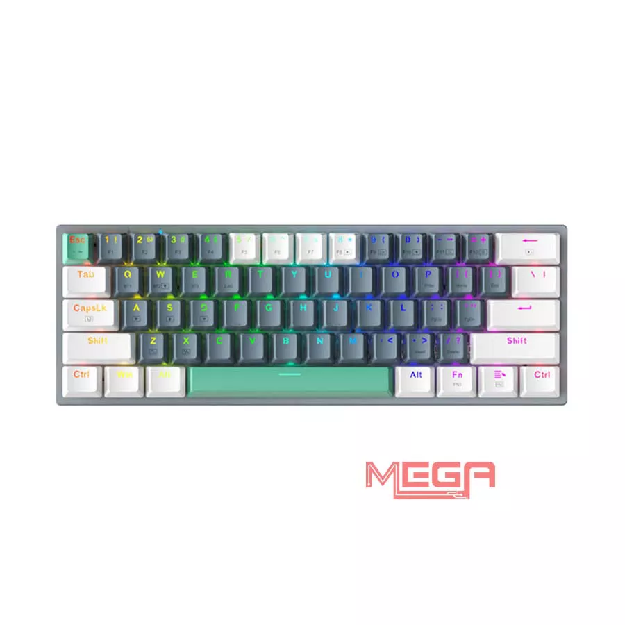 Bàn phím cơ không dây Machenike K500-B61W Tri-mode RGB EN Brown Switch Gray