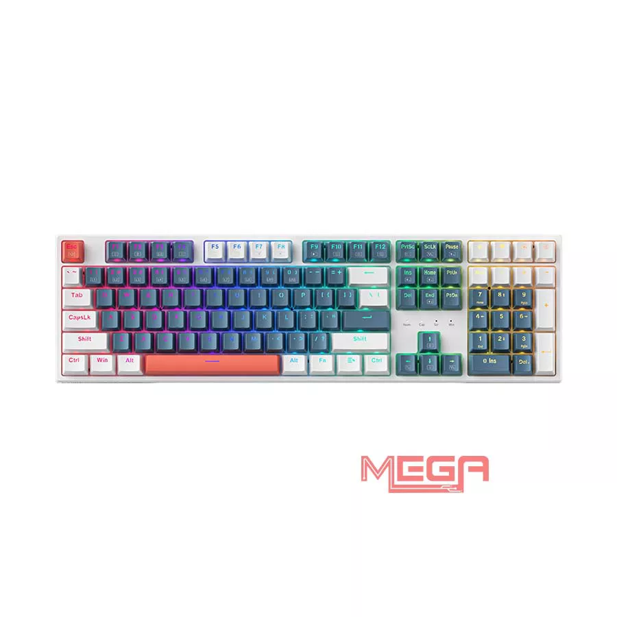 Bàn phím cơ có dây Machenike K500E-B108 Wired Red Switch RGB Dark Blue