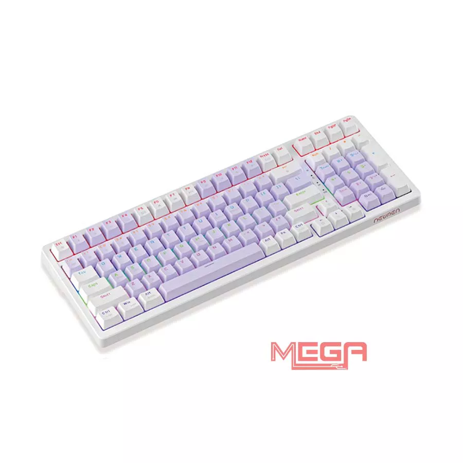 Bàn phím cơ có dây Newmen GM328 Purple White
