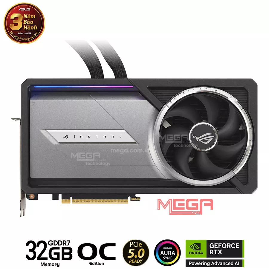 Vga Asus ROG Astral LC GeForce RTX 5090 32GB GDDR7 OC Edition