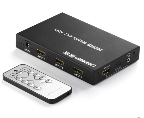 Bộ gộp HDMI 4 ra 2 matrix hỗ trợ 1080p Ugreen 40216