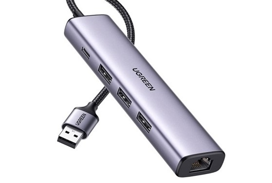 Bộ chia USB 3.0 ra 3 cổng USB 3.0 + Lan 1000Mbps Ugreen 60554
