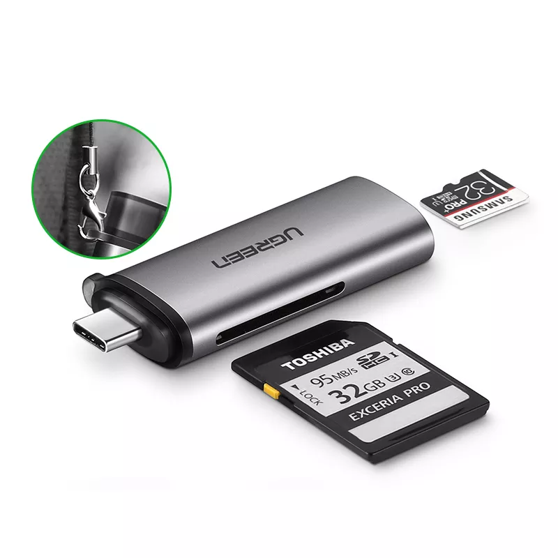 Đầu đọc thẻ USB Type C cho thẻ SD-TF Ugreen 50704