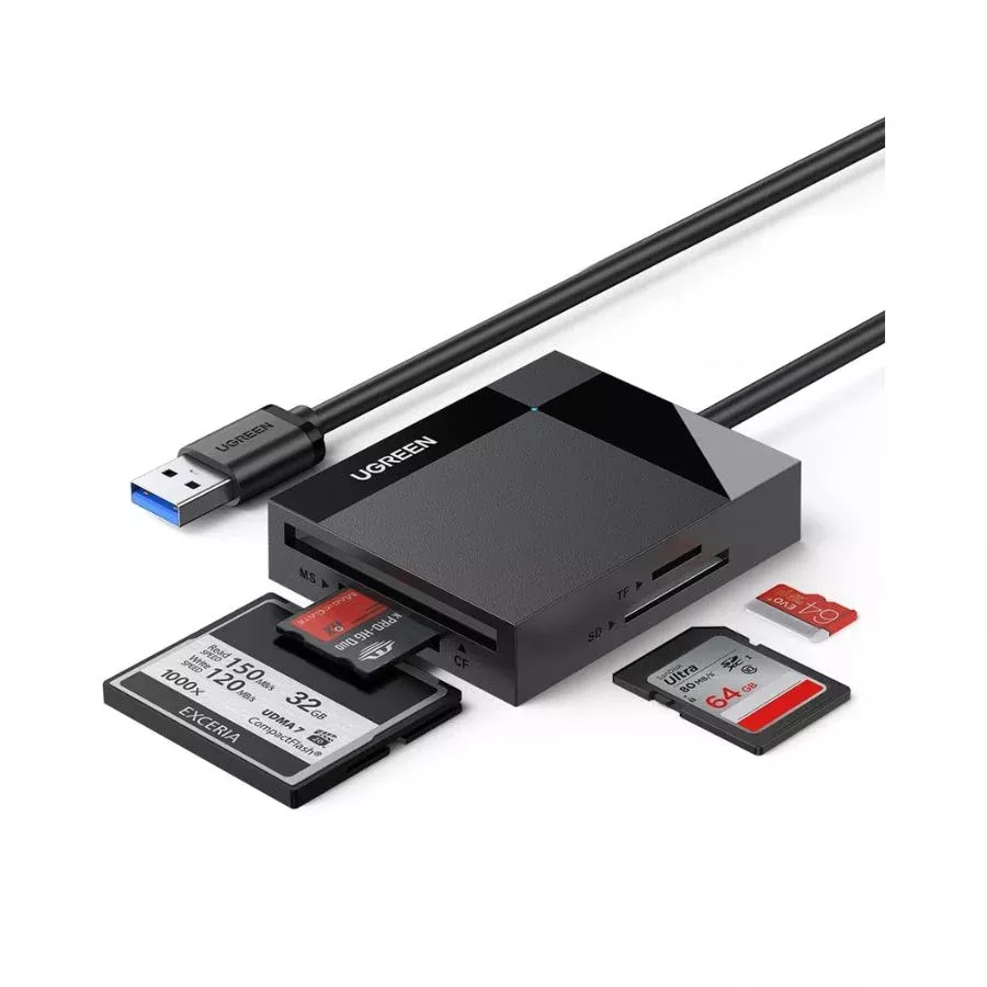 Đầu đọc thẻ USB 3.0 dài 0.5 hỗ trợ SD-TF-MS-CF Ugreen 30333