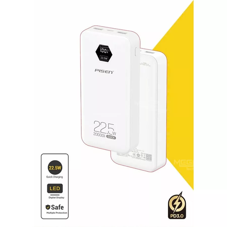 Sạc dự phòng Pisen Quick Power Cube 22.5W 20000mah