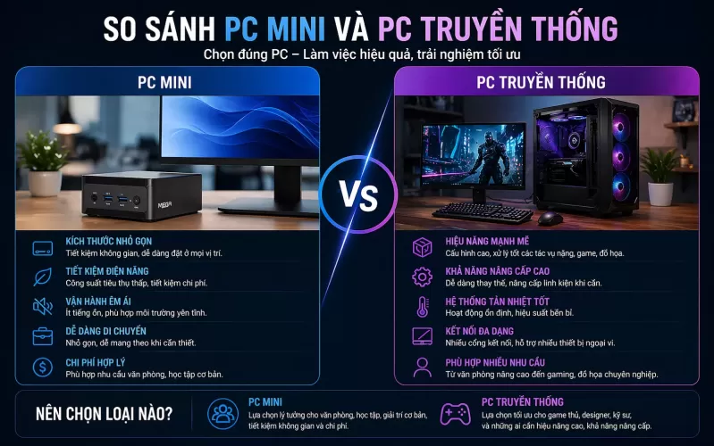 PC mini so với PC truyền thống